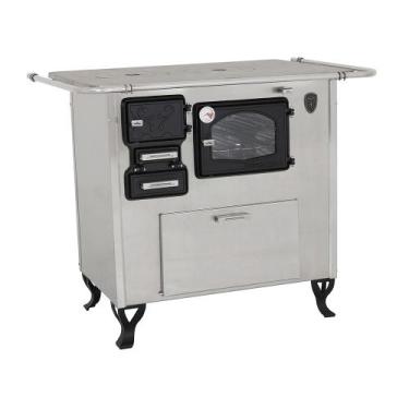 Imagem de Fogão A Lenha Com Forninho Com Caixa Direito Inox Fornos Pinhal N2