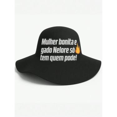 Imagem de Chapéu Caminhoneiro Cata Ovo Feltro Natanzinho Lima Frases - NoBrand, 