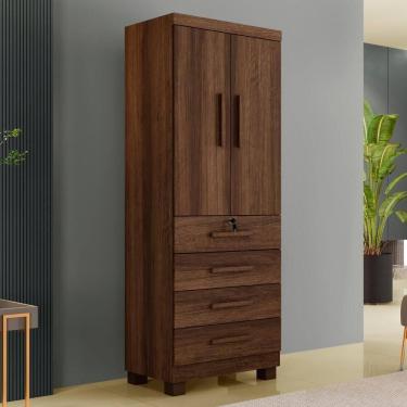 Imagem de Armário Multiuso New Aurora 2 Portas 4 Gavetas Imbuía