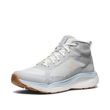 Imagem de KEEN Bota feminina Leiki de altura média, durável, leve, respirável, confortável, impermeável, para caminhada, Vapor/Skyway, 42