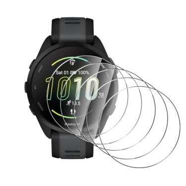 Imagem de Natbok Pacote com 5 películas de vidro temperado para Garmin Forerunner 165, dureza 9H, ultra resistente, antiimpressões digitais, sem bolhas, HD-Transparente, filme de relógio de cobertura total para