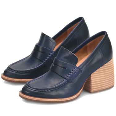 Imagem de MOOMMO Mocassins femininos com plataforma grossa, bico redondo, fechado, sem fecho, mocassins, camurça, bloco de camurça, sapatos Oxford, formal, clássico, salto grosso, vestido, mocassim para