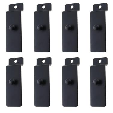 Imagem de TAODAN 8 peças de gancho de parede de metal preto multiuso 7,5 x 2,4 cm gancho para exibição de porta-retrato supermercado suporte de exibição sem marcação