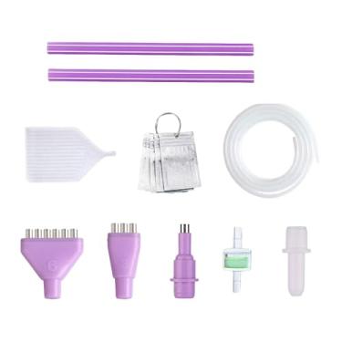 Imagem de Esquirla Caneta para pintura com diamantes DIY, compacta, com bandeja de armazenamento, filtro e tubo a vácuo, ideal para projetos detalhados de pintura com, Caneta Hexagonal Roxa