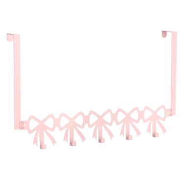 Imagem de Ganchos de Porta com Laço Rosa, Cabide Parede Fofo Laço Toalhas Ideal para Casacos Chapéus e Bolsas Perfeito para Decorar Sua Casa Banheiro ou Cozinha Decoração Charmosa Mulheres Meninas