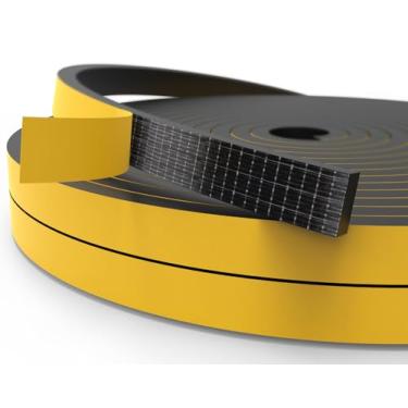 Imagem de Excluidor de rascunho para janelas de portas, 0,9 cm x 0,9 cm x 4,5 m, fita de espuma autoadesiva, tira de vedação contra clima, para lacuna preta