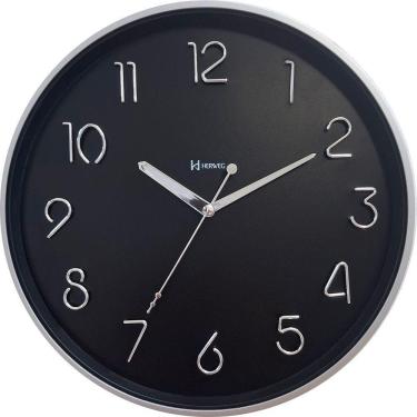 Imagem de Relógio De Parede Prata Metálico Silencioso Herweg 685070 Único