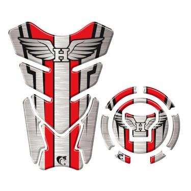 Imagem de Adesivo Protetor Tanque E Bocal Honda Acima 2018 Escovado Vermelho