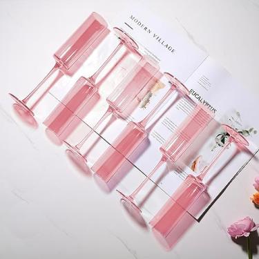 Imagem de Physkoa 6 peças de taças de champanhe rosa de vidro - taça de champanhe com cor rosa, taças de champanhe de cristal sem chumbo para decoração de festa rosa
