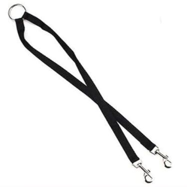 Imagem de Coleira preta dupla para cães, coleira ajustável para dois cães, corda de tração para animais de estimação com acoplador D, coleiras, arreios e trelas para suprimentos para animais de estimação