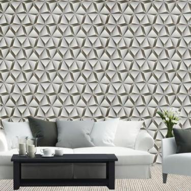 Imagem de Papel Adesivo PREMIUM 3D Geométrico Cinza 5 metros = 1 Rolo de 5m X 45cm Autocolante Parede, Móveis, Sala, Quarto, Cozinha