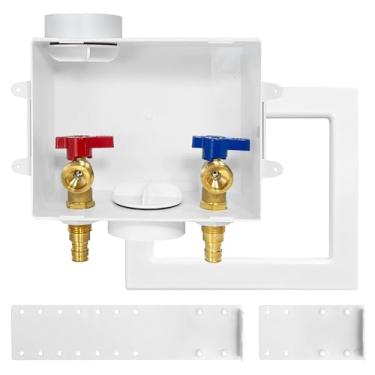 Imagem de Caixa de tomada para máquina de lavar (solta), dreno central/dreno lateral, entrada Pex-A de 1/2 polegada x conexão de saída MHT de 3/10.2 cm, regular (WM003)