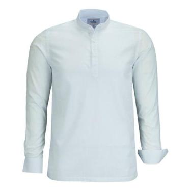 Imagem de Camisa Social Amil Comfort Tipo Linho Gola Padre 3 Botões Algodão 1802