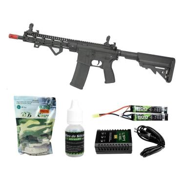 Imagem de Rifle De Airsoft Aeg M4 Carbine Long M-lok Sa-e20 + Itens