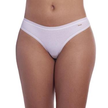 Imagem de Calcinha Fio Dental Algodão Feminina Loba Lupo, G, Branco