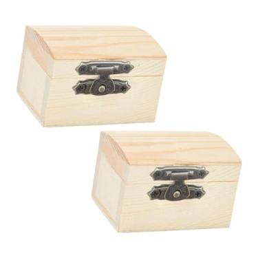 Imagem de Colaxi Conjunto de 2 caixas de madeira inacabadas, tipo do, para guardar pequenas joias, lembrancinhas, presentes e objetos de decoração. Ideal, Style B