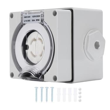 Imagem de Fafeicy Caixa de Entrada de Energia do Gerador 30 Amp Nema L14-30C Ip66 à Prova de Intempéries Twist Lock Plugue Fêmea para Gerador de Backup Doméstico Ao Ar Livre