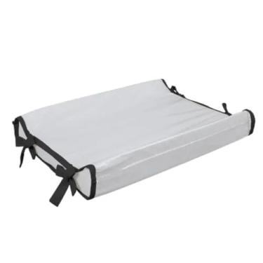 Imagem de Trocador Americano Bebe Comoda Fralda Com Abas Impermeavel Anatomico Com Capa Plástica Microfibra Macia Branco Com Preto (65cm x 40cm)