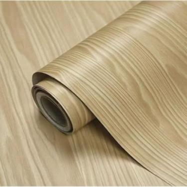 Imagem de Papel de Parede 10 METROS x 45CM Adesivo Autocolante para Sala Quarto Conveniente E Eficiente Elegante E Prático(Madeira Mel)