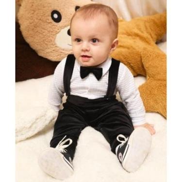 Imagem de Jardineira + Body Bebê Menino Inverno Luxo Lessa Kids B9203-Masculino