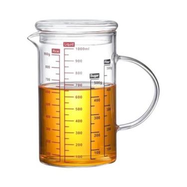 Imagem de Copos Medidores De Vidro Borossilicato Transparente Com Alça E Bico Em