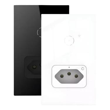Imagem de Interruptor Wifi Inteligente 1 Botão Touch Com Tomada Alexa