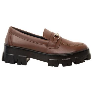 Imagem de Mocassim Feminino Couro Tratorado Casual Social Confortável Clássico M