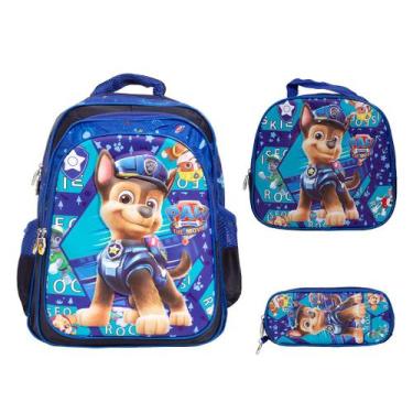 Imagem de Kit Mochila Infantil Masculina Patrulha Canina 3D Passeio - Toys 2U