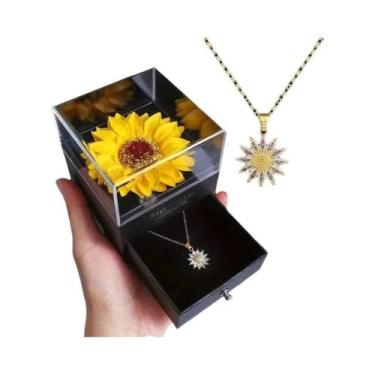 Imagem de Colar De Girassol Em Caixa De Presente Para Namorada Mulheres Eu Te Am