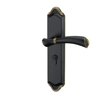 Imagem de 1 conjunto de fechadura silenciosa de liga de alumínio para quarto, conjunto de fechadura de porta de madeira maciça com chave (D)