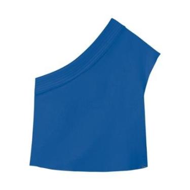 Imagem de Blusa De Um Ombro Só Com Manga Curta Em Tecido Rústico-Feminino