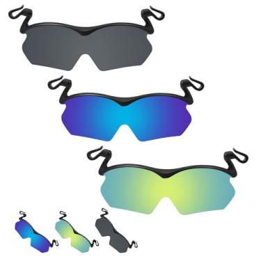 Imagem de DEECOZY Óculos de sol polarizados para uso externo, óculos de sol esportivos com tampa de clipe, óculos de sol UV400 para homens, mulheres, pesca, ciclismo, caminhada, Azul + verde + cinza, Medium