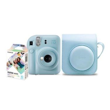 Imagem de Kit Camera Instax Mini 12 com 10 filmes e bolsa Azul Candy - Fujifilm