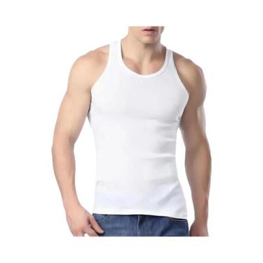 Imagem de Camiseta Regata Masculina De Algodão Puro Para Treino Fitness, Cores S