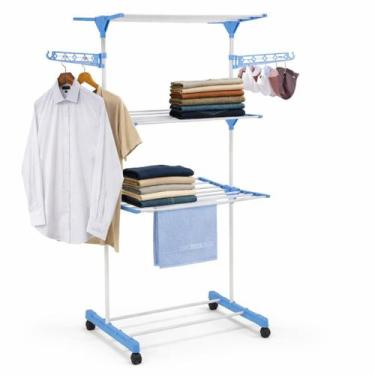 Imagem de Varal De Chão Dobrável Vertical Roupas 3 Andares Portátil Vertical De 