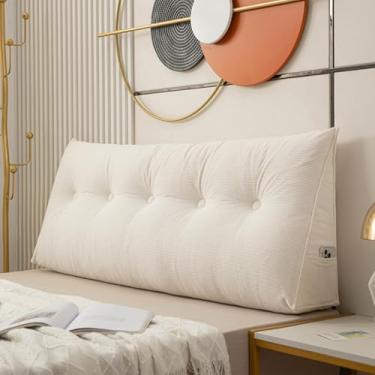 Imagem de BAHULA Almofada triangular para cabeceira, almofada de cama de cunha, almofada de leitura para encosto, suporte de posicionamento do encosto, branco, 60 x 50 x 20 cm