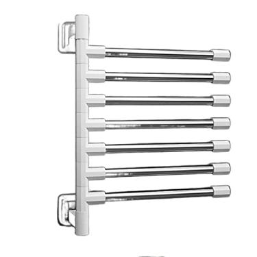 Imagem de HHHJQFAAT Toalheiros rotativos para banheiro rack de armazenamento organizador sem perfuração suporte de toalha de parede suporte de papel cozinha prateleira de banheiro (cor: 1) (4)