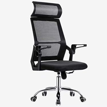 Imagem de Cadeiras de escritório ergonômicas executivas encosto alto ajustável altura do assento com apoio de braço encosto de cabeça e apoio lombar (verde)