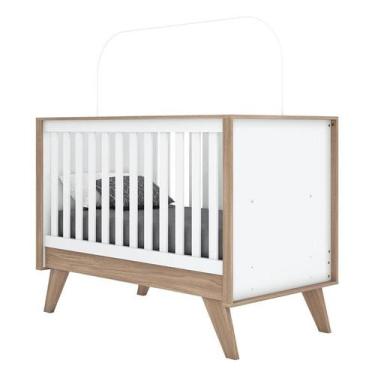 Imagem de Berço Americano e Guarda Roupa Infantil Confete Branco Brilho Jequitib