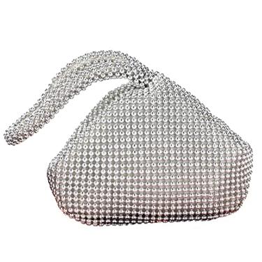 Imagem de RZTA Bolsa feminina clutch de strass para noite com glitter brilhante para festa dos anos 1920, formatura, casamento, 02 - prata