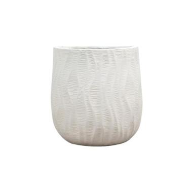 Imagem de KHUTRW3D Vasos de flores de 30 cm para plantas de interior, vaso grande com orifícios de drenagem para plantas de jardim interno e externo (marrom/branco) para ambientes internos e externos (branco)