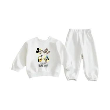 Imagem de Conjunto De Moletom Com Estampa De Cartoon Stitch Para Meninas, Hoodie