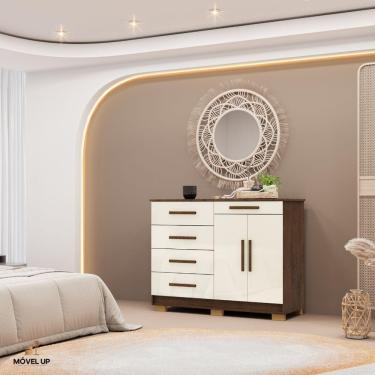 Imagem de Cômoda Sapateira Armario Multiuso Sirius - Vlr Móveis Imbuia-champanhe