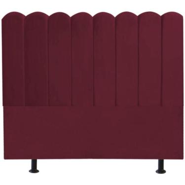 Imagem de Cabeceira Nuvem Cama Box King 195 Cm Alanis Suede Bordô