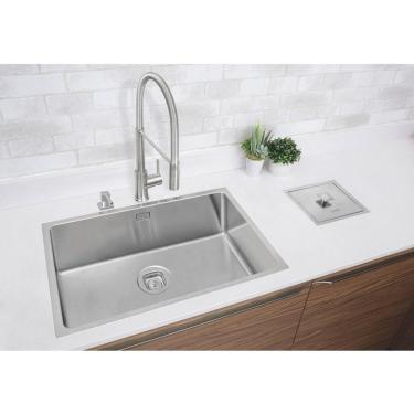 Imagem de Cuba Em Aço Inox Com Acabamento Scotch Brite Tramontina Design Collection Quadrum 70 X 40cm