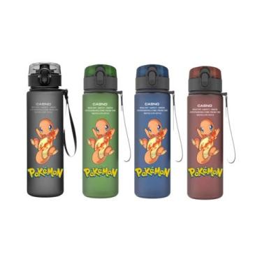 Imagem de Garrafa De Água Plástica De 560ML Do Pokémon Pikachu, Squirtle E Bulba