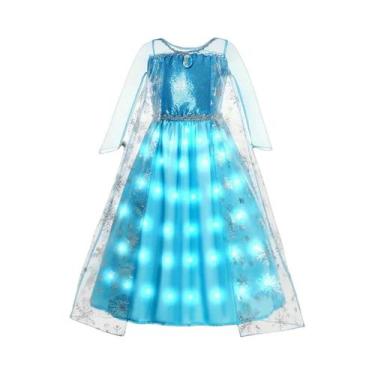 Imagem de Vestido Infantil Com Luzes LED, Roxo E Verde, Fantasia De Cosplay Para