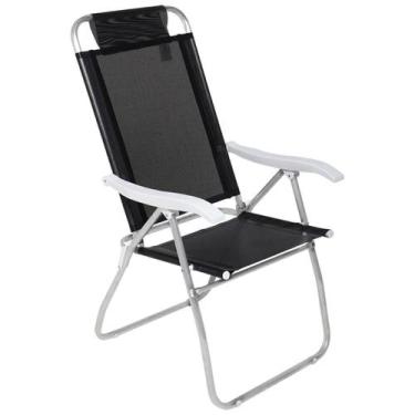Imagem de Cadeira de Praia Reclinável Prosa Mormaii Preta Bel Alumínio