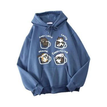 Imagem de Moletom Masculino Harajuku Com Estampa De Cinco Gatinhos Brincando Na 