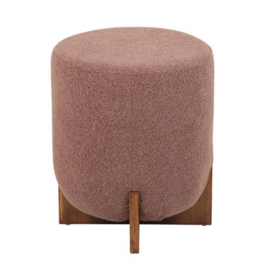 Imagem de Puff Cravo - Bouclê Rosa Antigo